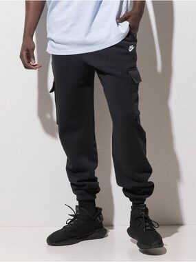 Nike Club Fleece Cargo Sweatpants/Joggers In Black Updated Version